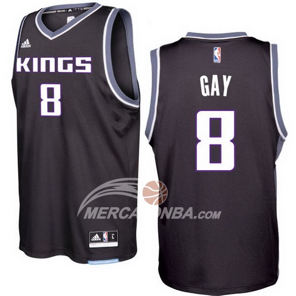 Maglia NBA Gay Sacramento Kings Negro